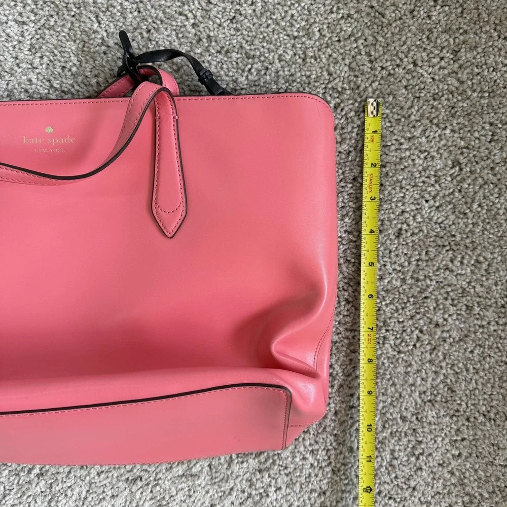 Kate Spade Tote Bag Womens Large Pink Leather Zip Butterfly Shoulder Purse